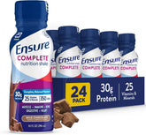 Ensure COMPLETE Milk Chocolate Nutrition Shake, Complete, Balanced Meal Replacement, Ready To Drink, 30g Protein, 25 Vitamins & Minerals, 10 fl ozā24 Pack